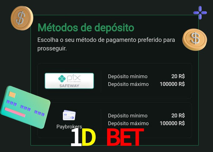 O cassino 1D Bet oferece uma grande variedade de métodos de pagamento